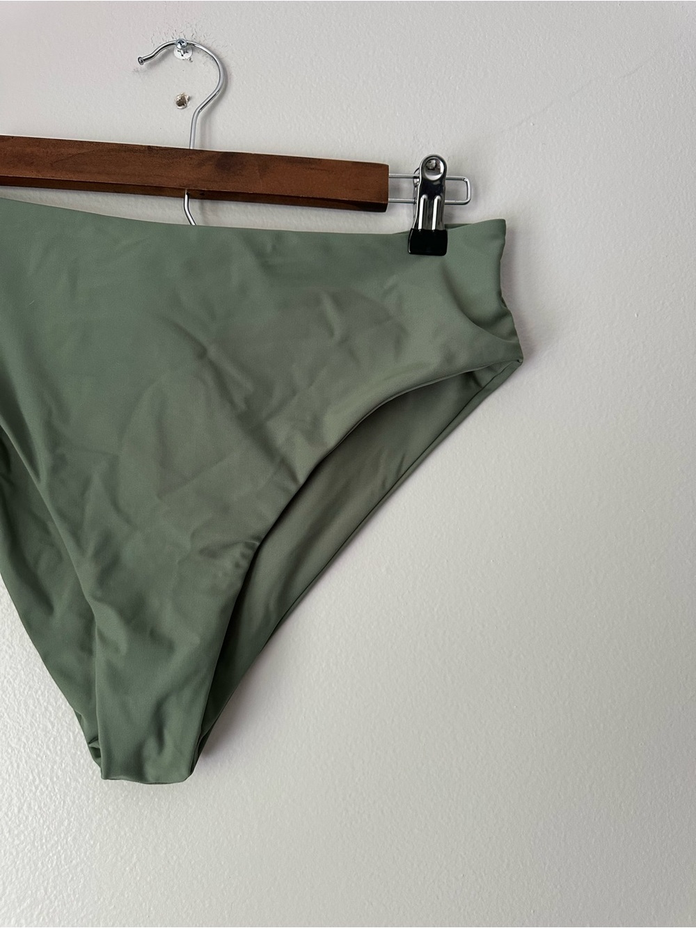 SHEIN Olive Green High-Waist Bikini Bottom